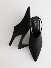 أسود - Forever Comfort® Point Toe Sling Back High Cut Heels - صورة 9 من 9