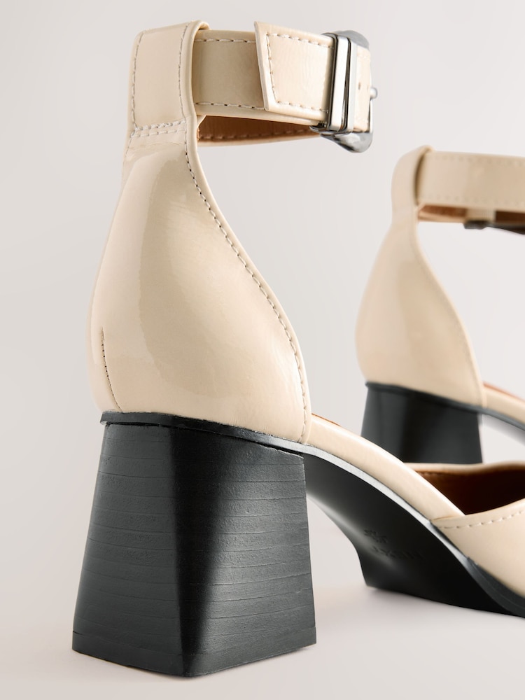 Bone Standard Fit Forever Comfort® Point Toe Buckle Hardware Detail Block Heels - Image 10 of 10