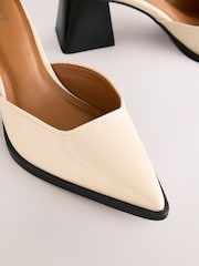 Bone Standard Fit Forever Comfort® Point Toe Buckle Hardware Detail Block Heels - Image 9 of 10