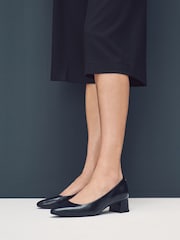 Black Standard/Wide Fit Forever Comfort® Leather Court Shoes - Image 5 of 12