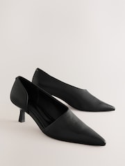 Black Standard Fit Forever Comfort® Premium Leather With Motionflex Point Toe Heel Shoes - Image 7 of 12