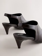 بني - Forever Comfort® Point Toe Sling Back High Cut Heels - صورة 8 من 10