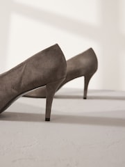 Cinza - Premium Leather High Cut Chisel Toe Court Shoes - Imagem 9 de 11