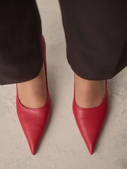 Red Standard Fit Forever Comfort® Point Toe Ankle Strap Courts - Image 3 of 9