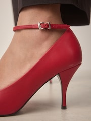 Red Standard Fit Forever Comfort® Point Toe Ankle Strap Courts - Image 4 of 9