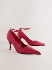 Red Standard Fit Forever Comfort® Point Toe Ankle Strap Courts - Image 5 of 9