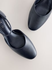 Navy Standard/Wide Fit Forever Comfort® Leather Round Toe Block Heels - Image 8 of 9