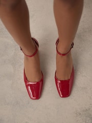 Red Standard Fit Forever Comfort® Square Toe Block Heels - Image 4 of 10