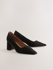 Black Standard/Wide Fit Forever Comfort® Standard/Wide Fit Chisel Toe Block Courts - Image 1 of 5