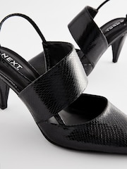Preto - Forever Comfort® Point Toe Asymmetric Strap Detail Heel Slingbacks - Imagem 3 de 5