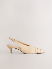 Buttermilk rumena - Forever Comfort® Point Toe Ruched Slingback Slingback Čevlji z visoko peto - Slika 7 iz 11