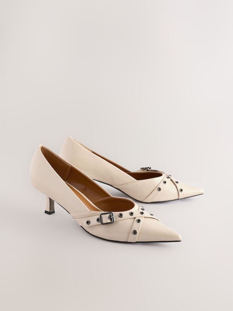 Bone Standard Fit Forever Comfort® Point Toe Eyelet Buckle Low Courts - Image 1 of 5