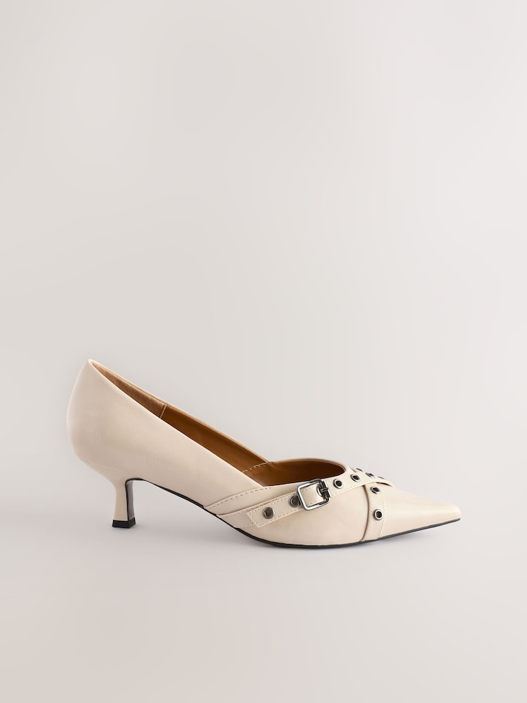 Bone Standard Fit Forever Comfort® Point Toe Eyelet Buckle Low Courts - Image 2 of 5