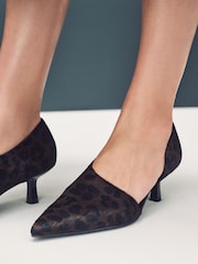 Leopard Print Standard Fit Forever Comfort® Premium Leather With Motionflex Point Toe Heel Shoes - Image 2 of 8