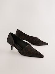 Leopard Print Standard Fit Forever Comfort® Premium Leather With Motionflex Point Toe Heel Shoes - Image 4 of 8