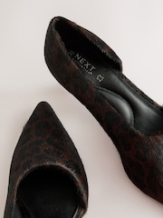 Leopard Print Standard Fit Forever Comfort® Premium Leather With Motionflex Point Toe Heel Shoes - Image 7 of 8