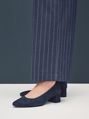 Navy Standard/Wide Fit Forever Comfort® Leather Court Shoes - Image 4 of 8