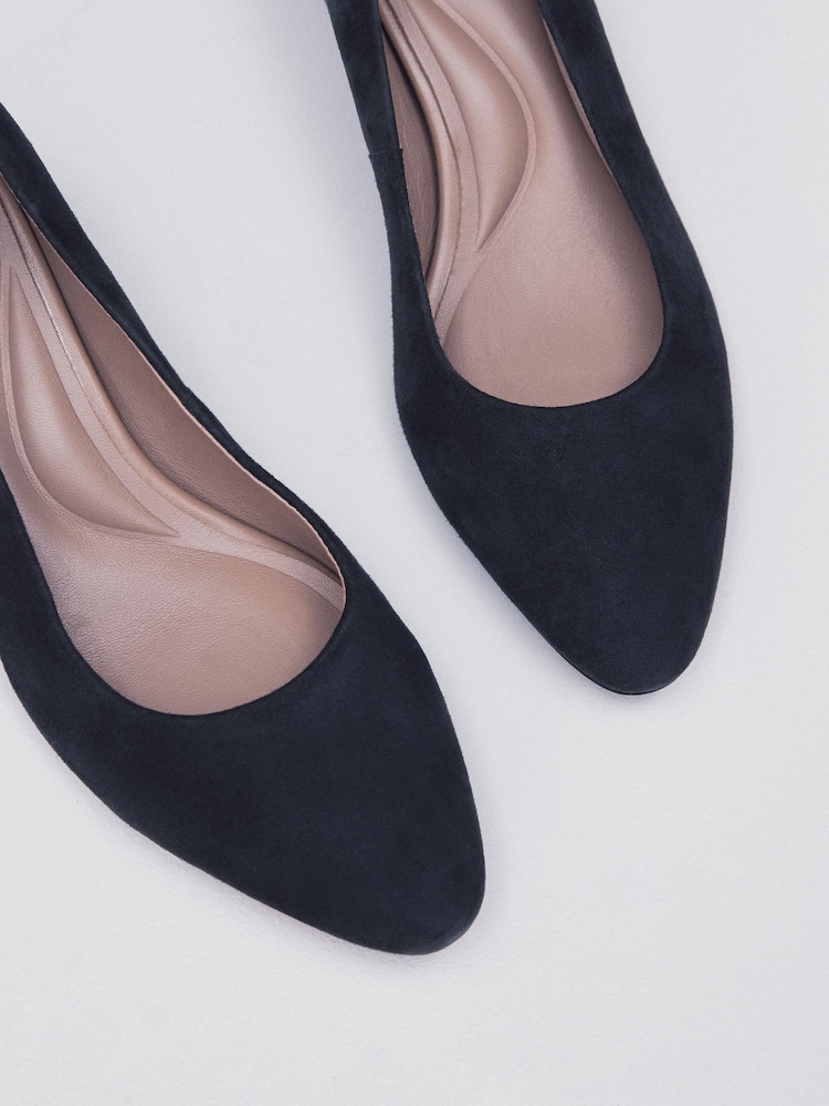 Navy Standard/Wide Fit Forever Comfort® Leather Court Shoes - Image 8 of 8