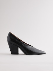 Black Standard Fit Forever Comfort® Point Toe Block Courts - Image 3 of 7