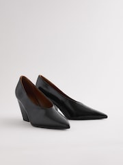 Black Standard Fit Forever Comfort® Point Toe Block Courts - Image 4 of 7