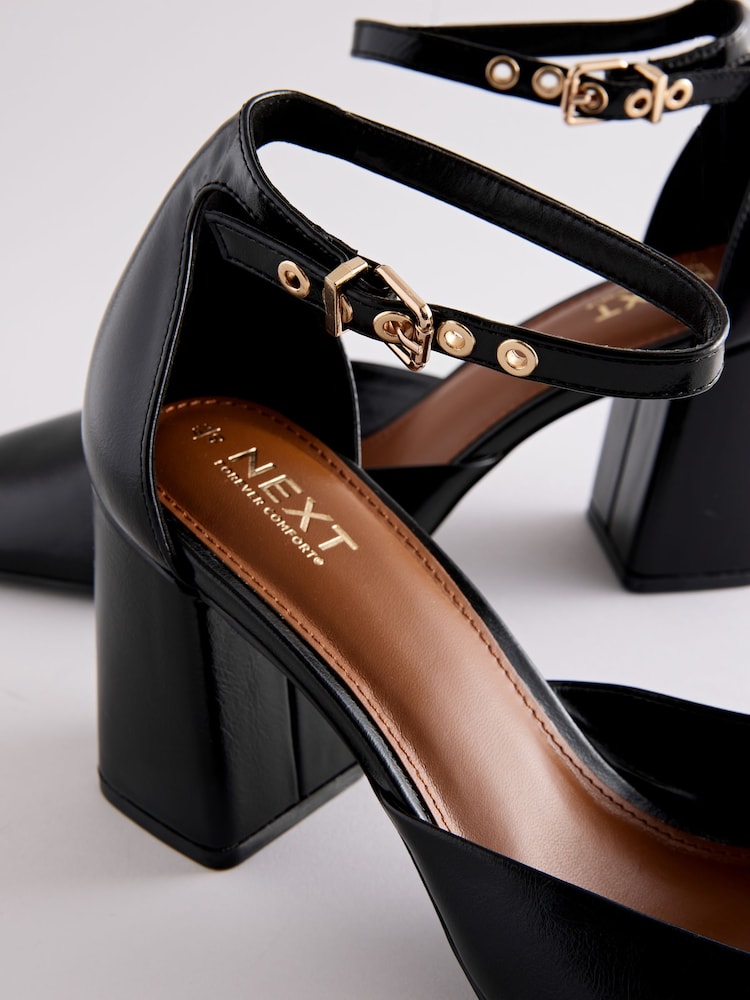 Black Standard Fit Forever Comfort® Square Toe Block Heels - Image 9 of 9