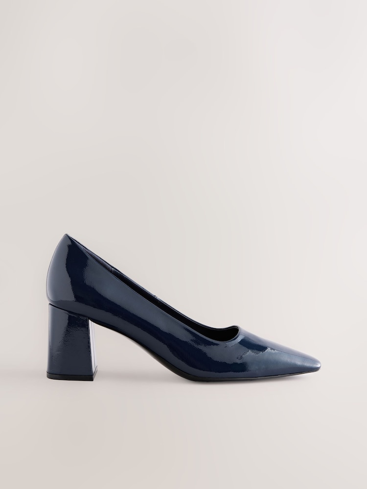 Navy Standard/Wide Fit Forever Comfort® Standard Chisel Toe Block Courts - Image 6 of 9