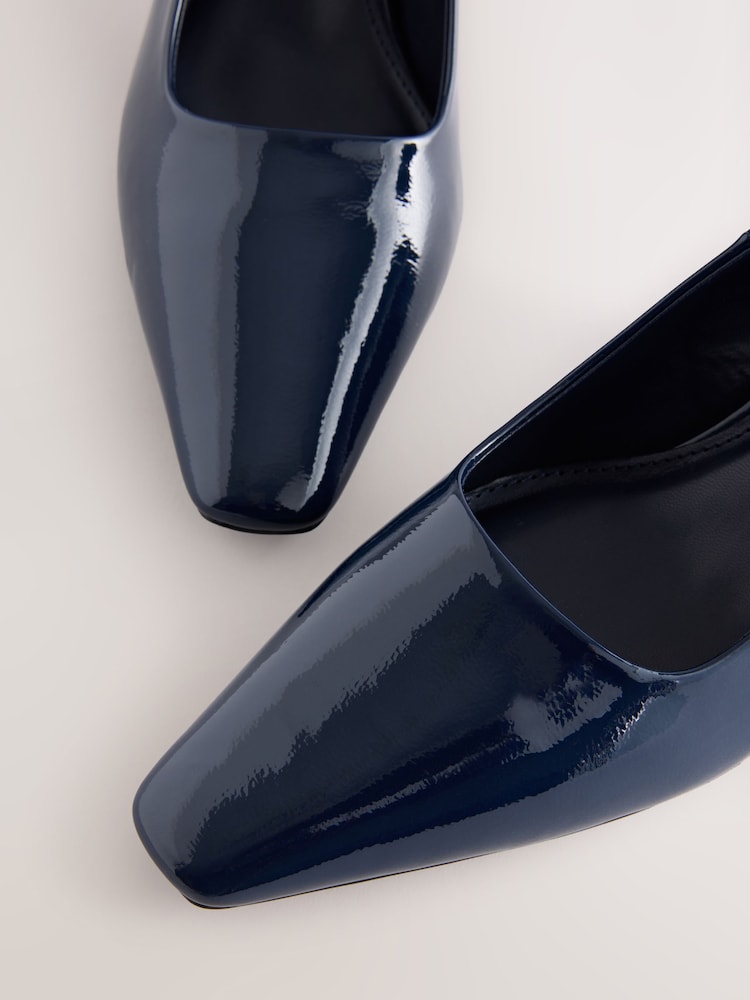 Navy Standard/Wide Fit Forever Comfort® Standard Chisel Toe Block Courts - Image 7 of 9