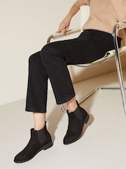 Friends Like These Black Standard Fit Flat Faux Suede Chelsea Boot - Image 3 of 4