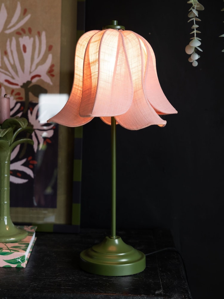 Rockett St George Pink/Green Petal Table Lamp - Image 3 of 3