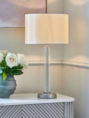 Lipsy Brushed Silver Glass Table Lamp - Image 2 of 4