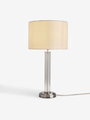 Lipsy Brushed Silver Glass Table Lamp - Image 4 of 4