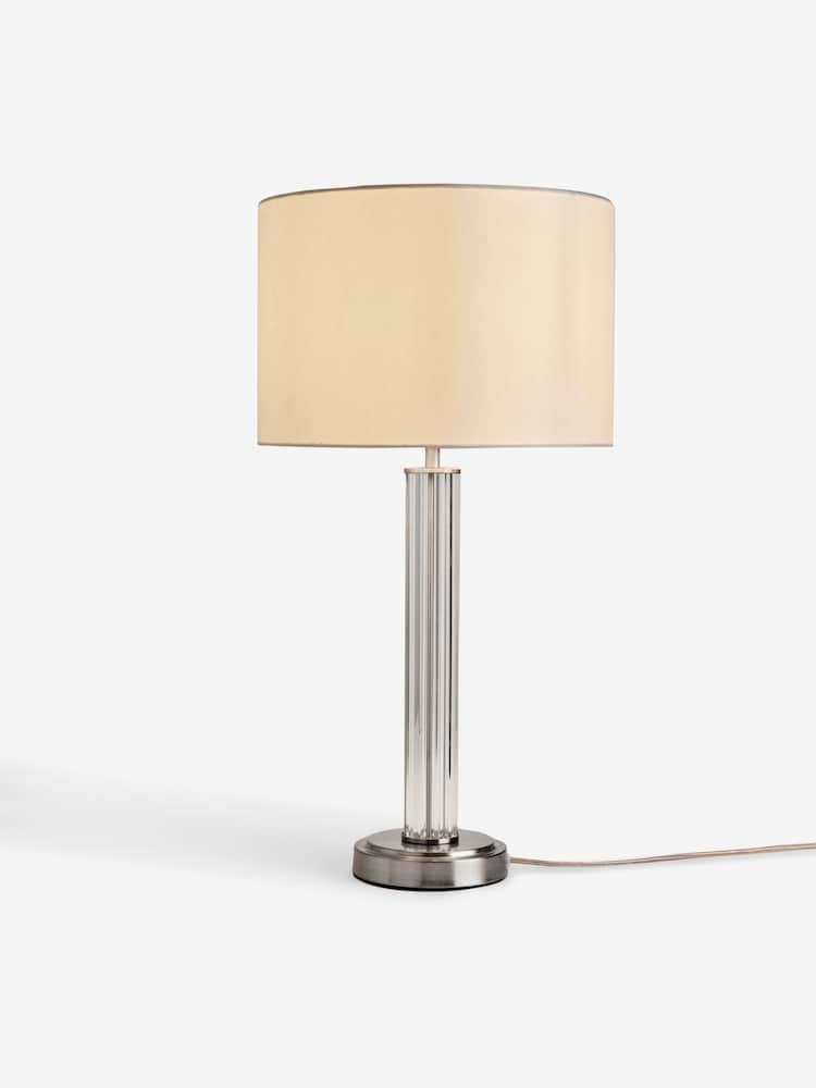 Lipsy Brushed Silver Glass Table Lamp - Image 4 of 4