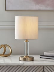 Lipsy Gold Small Glass Table Lamp - Image 1 of 4