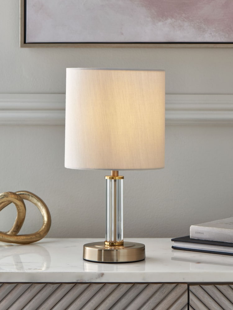 Lipsy Gold Small Glass Table Lamp - Image 1 of 4 Lipsy Gold Small Glass Table Lamp - Image 1 of 4