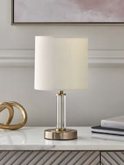 Lipsy Gold Small Glass Table Lamp - Image 2 of 4