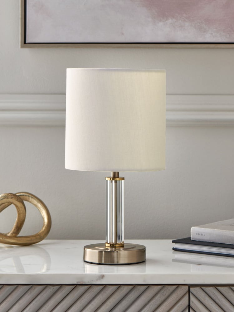 Lipsy Gold Small Glass Table Lamp - Image 2 of 4