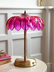 Rockett St George Pink/Brass Palm Desert Island Table Lamp - Image 1 of 6