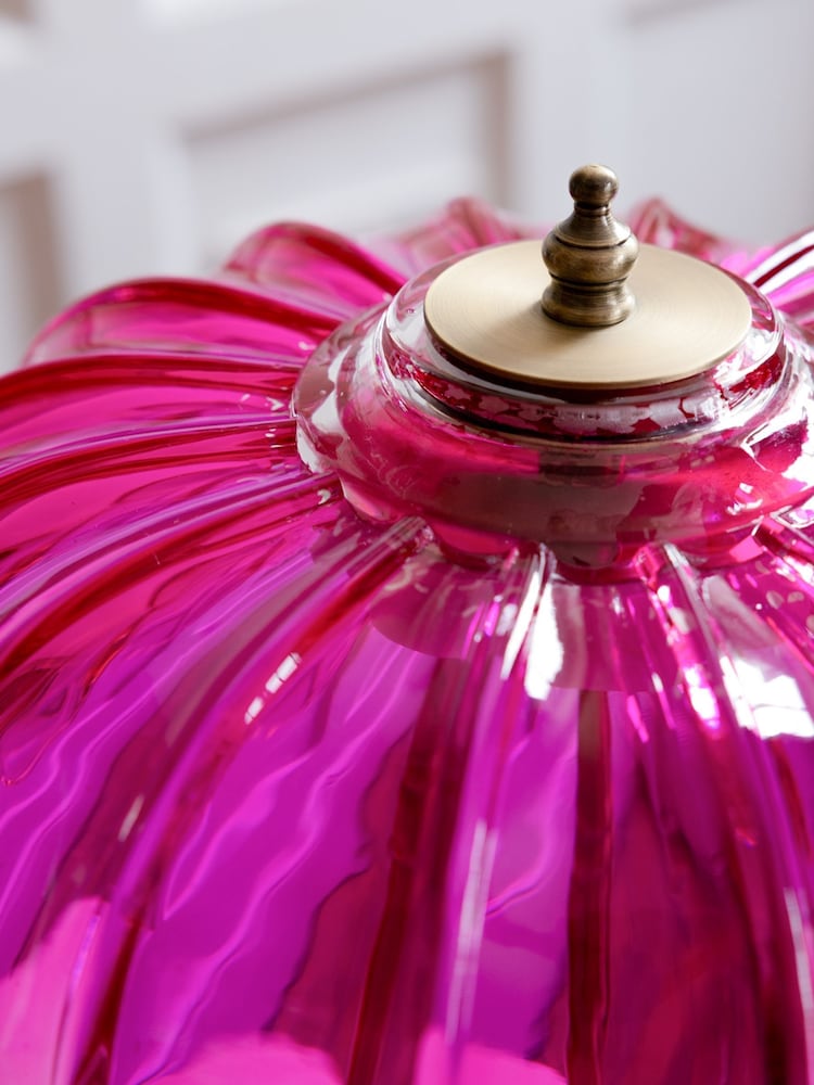 Rockett St George Pink/Brass Palm Desert Island Table Lamp - Image 2 of 6