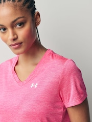 Under Armour Pink Chrome Tech V-Neck T-Shirt - Image 4 of 4