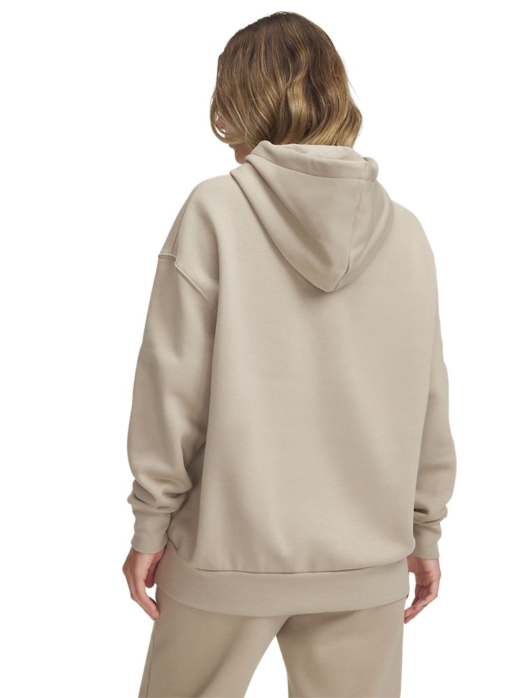 Under Armour Cream Oversized Essential Fleece hoodie - Image 2 of 2