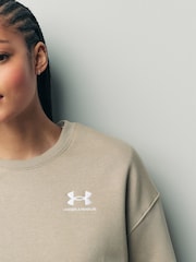 Under Armour Brown Oversized Icon Fleece Sweatshirt - Image 4 of 4