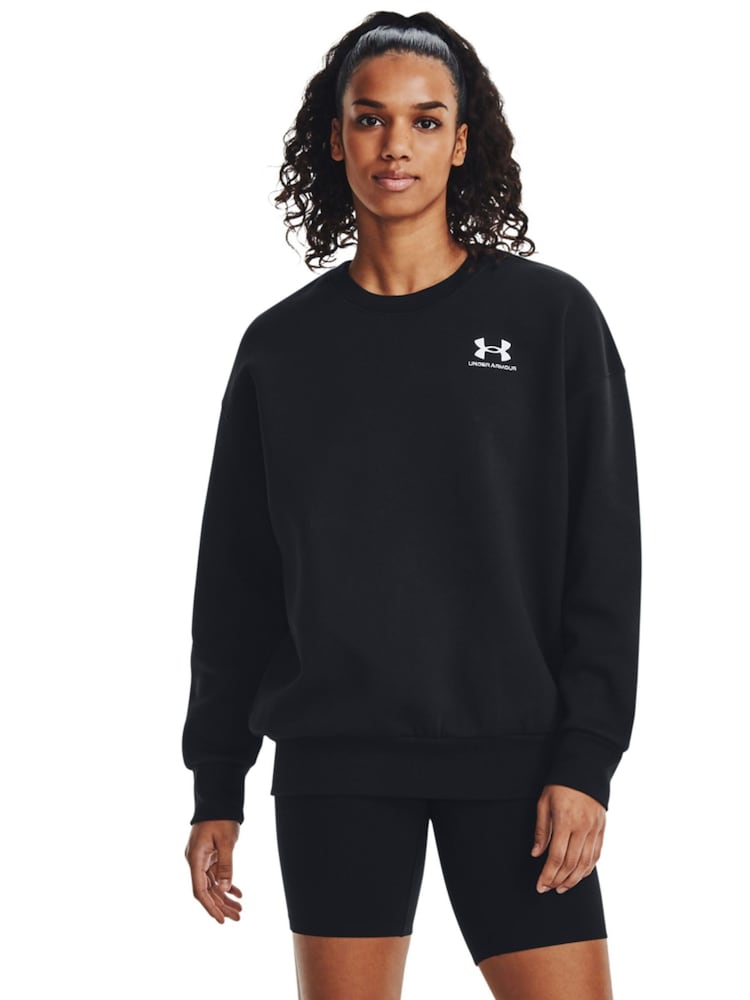 Under Armour Black Oversized Icon Fleece Sweatshirt - Image 1 of 6