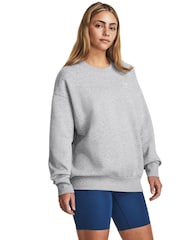 Under Armour Grey Oversized Icon Fleece Sweatshirt - Image 1 of 10