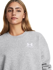 Under Armour Grey Oversized Icon Fleece Sweatshirt - Image 4 of 10