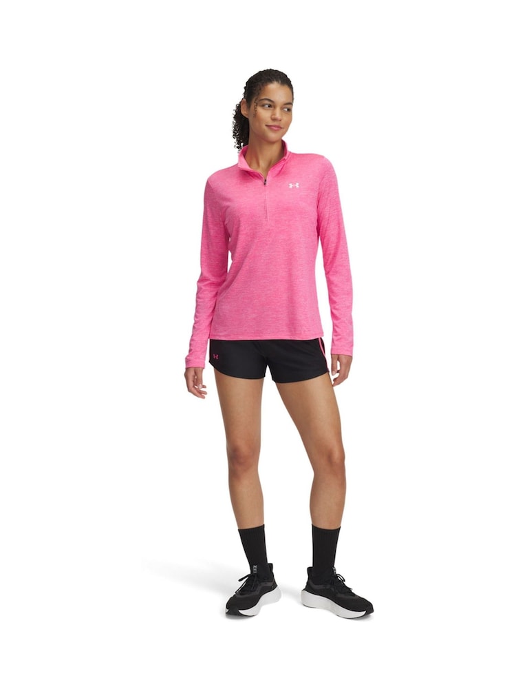 Under Armour Pink Tech 1/2 Zip Twist Sweat Top - Image 3 of 4