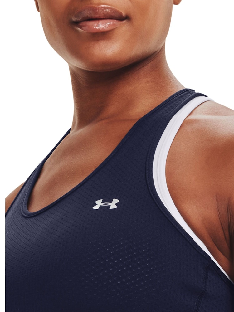 Under Armour Blue Tech Mesh Racer Tank Top - Image 4 of 6