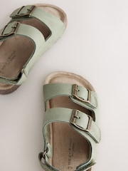 Green Wide Fit (G) Double Buckle Cushioned Footbed Sandals - Image 4 of 5