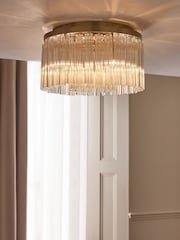 Lipsy Brass Glass Flush Ceiling Light - Image 1 of 4