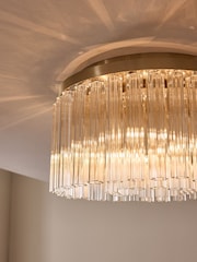 Lipsy Brass Glass Flush Ceiling Light - Image 3 of 4