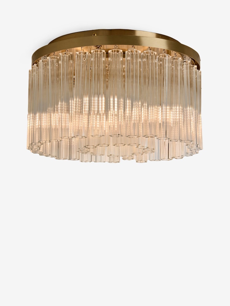 Lipsy Brass Glass Flush Ceiling Light - Image 4 of 4